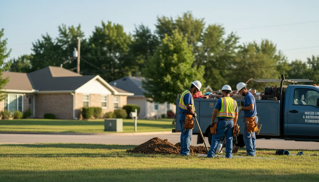 Residential water line and bathroom plumbing service in Elmore City, OK